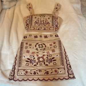 Lulus crop top and skirt set, XS